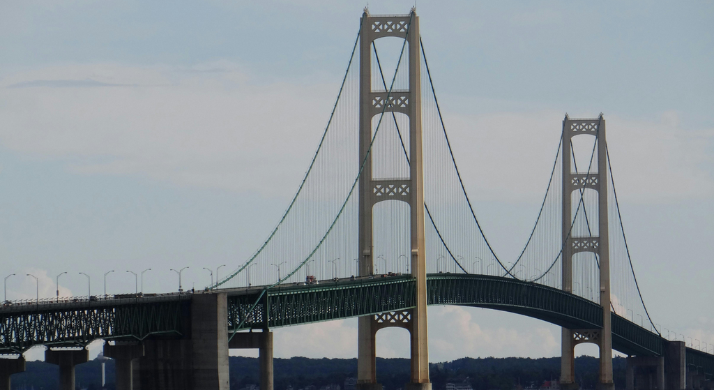 Scenic view of the Mackinac Bridge